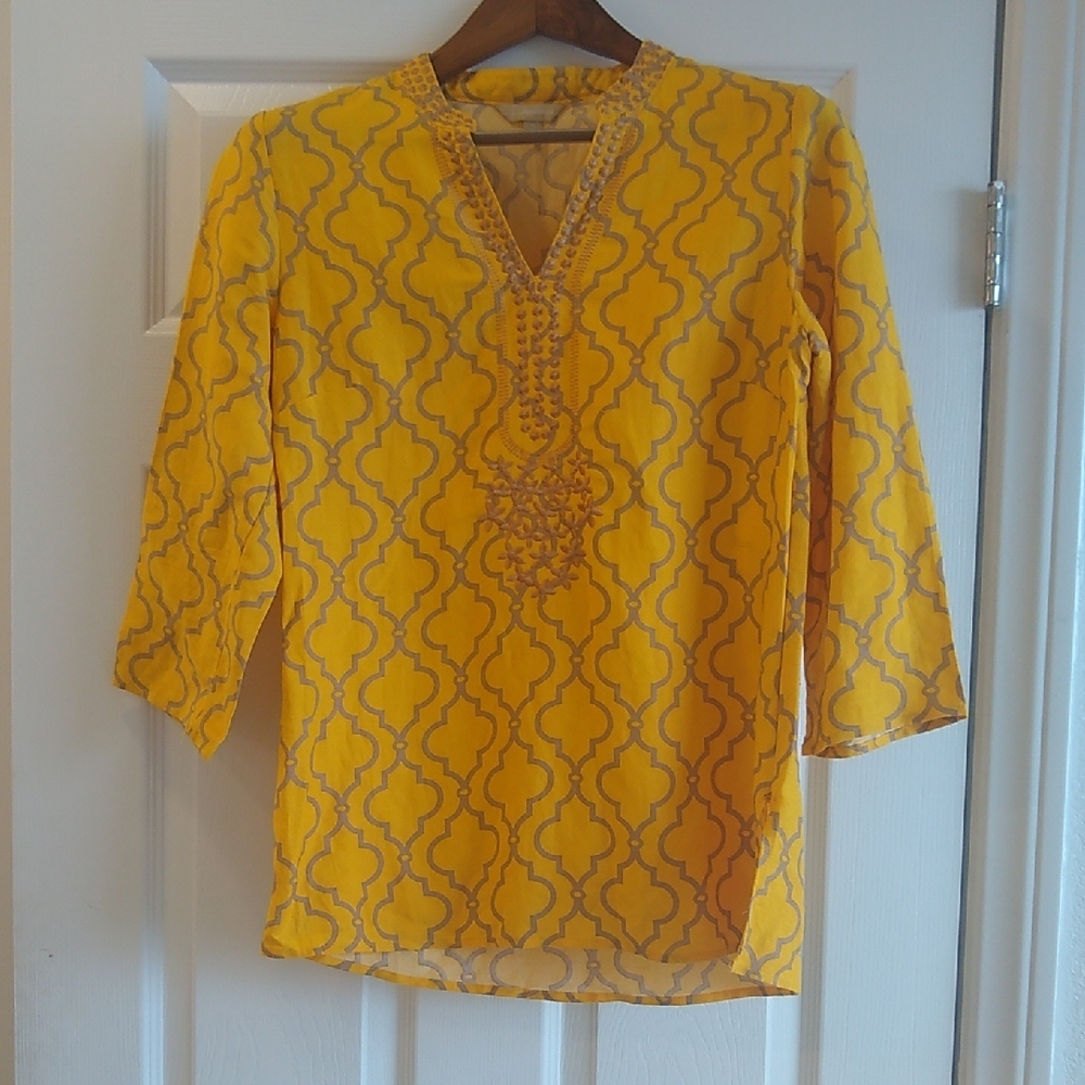Gold Patterned Women's Top